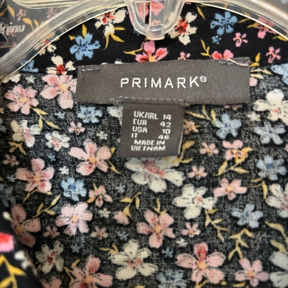 Primark Floral Collared Shirt Dress Long Sleeve Sz 10 - Picture 2 of 8